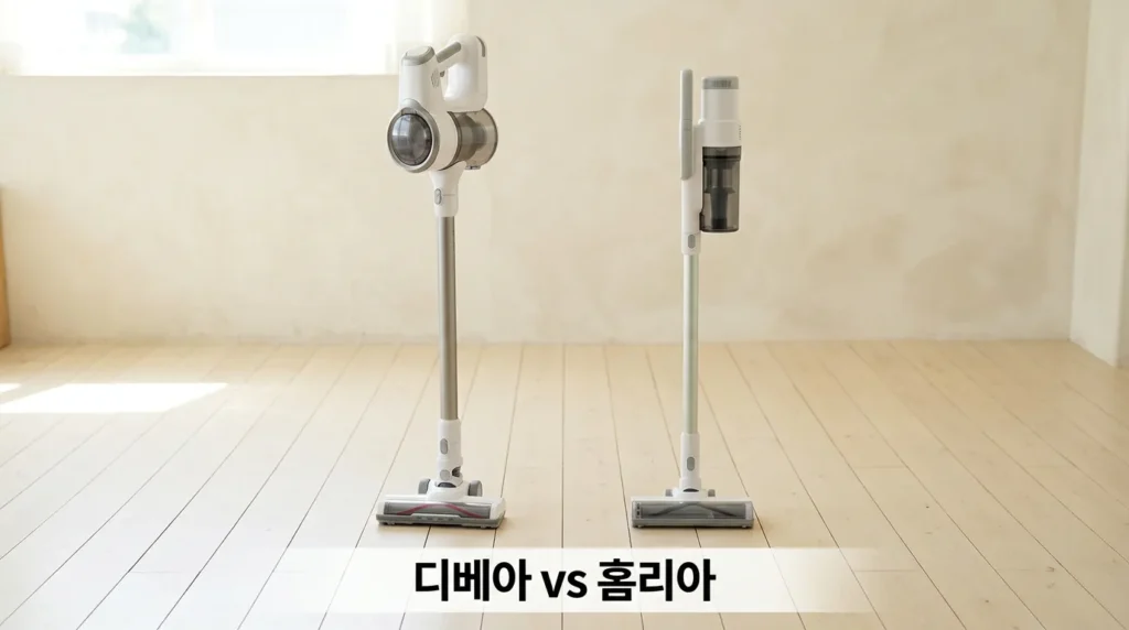 디베아 ALLNEW22000과 홈리아 차이슨 두 제품 나란히 비교 컷