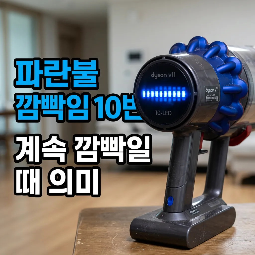 다이슨 청소기 파란불 깜빡임 10번 계속 깜빡일 때 의미