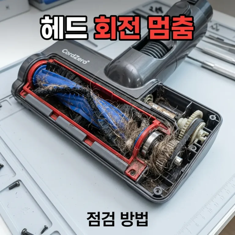 LG 코드제로 헤드 회전 멈춤, 브러시 고장·이물질 점검 4단계