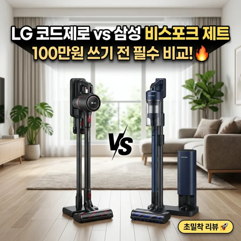LG 코드제로 vs 삼성 비스포크 제트 무선청소기, 100만원 쓰기 전에 꼭 봐야 할 차이 4가지
