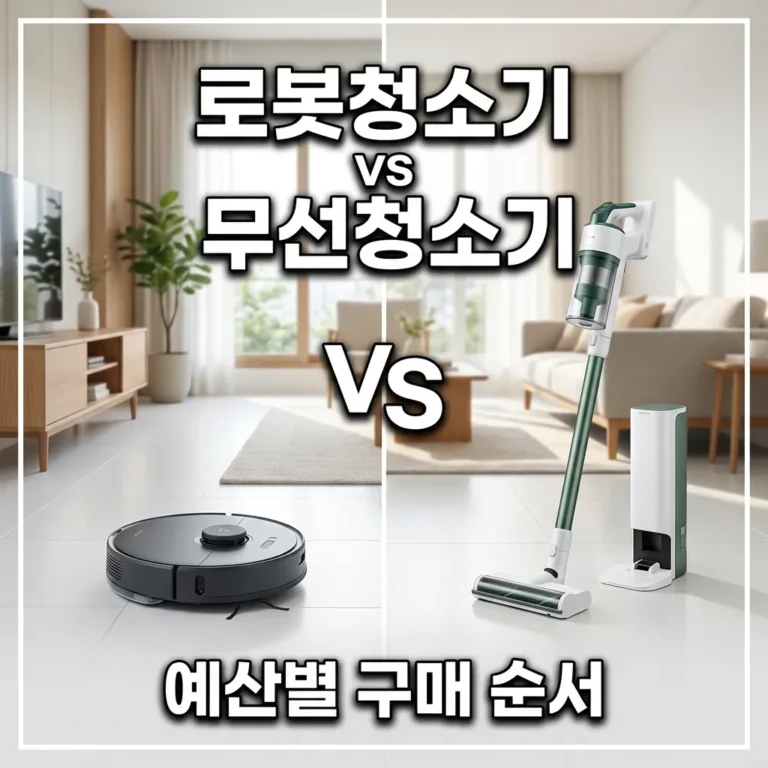 로봇청소기 먼저? 무선청소기 먼저? 예산별 구매 순서 정리해봤어요