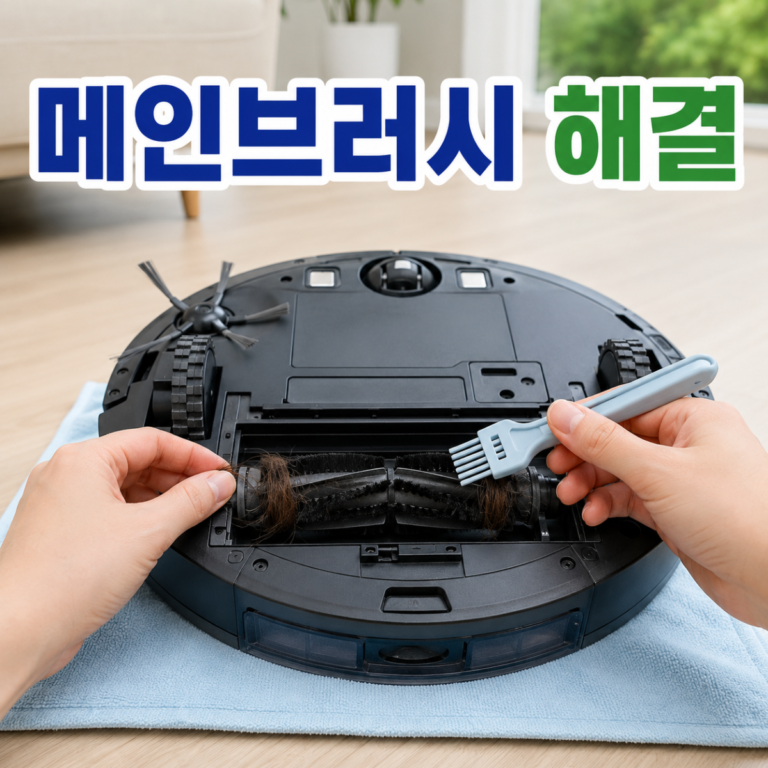 로봇청소기 메인브러시 안 돌 때|엉킴·덮개·필터 점검 순서
