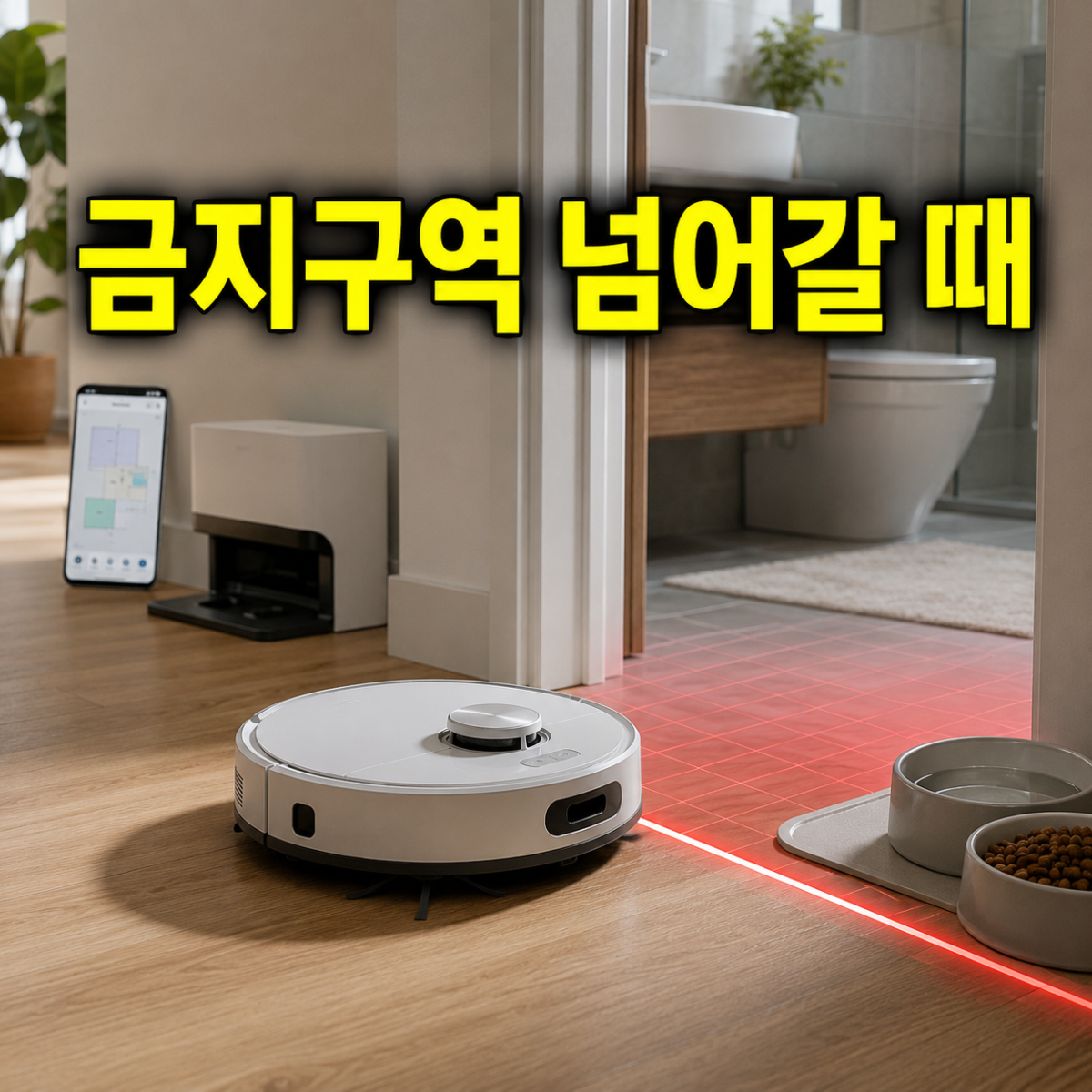 로봇청소기 금지구역 넘어갈 때 대표 이미지