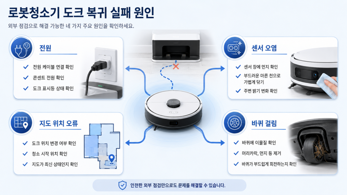 도크 복귀 실패 네 가지 원인