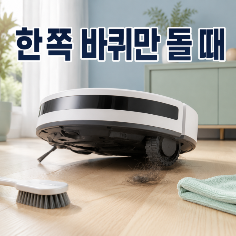 로봇청소기 한쪽 바퀴만 돌 때|바퀴 이물질·낙하센서 점검