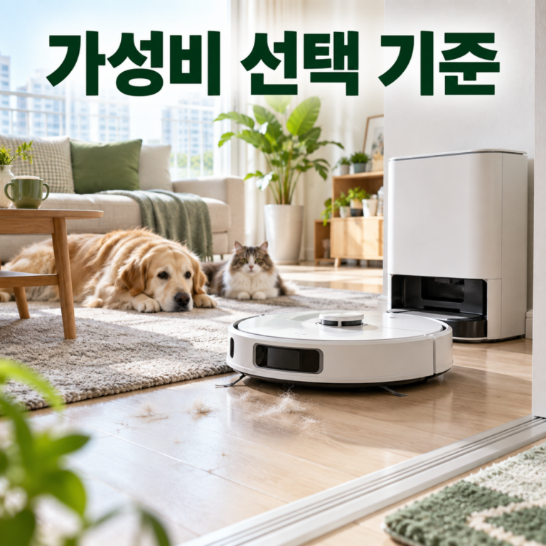 로봇청소기 가성비 고르는 법 자동 먼지비움·물걸레 세척·문턱 기준
