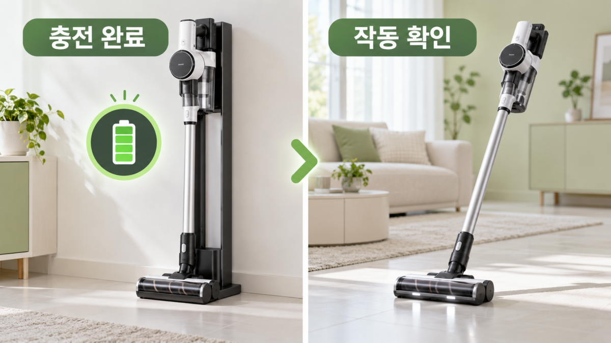 충전 완료 후 작동 확인