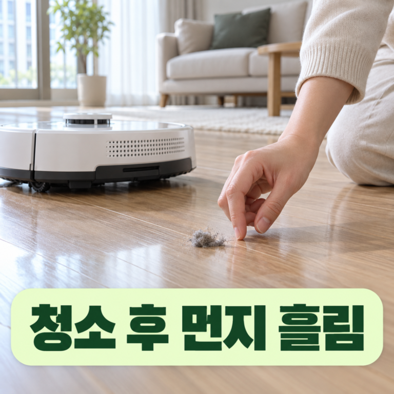로봇청소기 청소 후 먼지 흘릴 때, 먼지통·필터·브러시 확인 순서