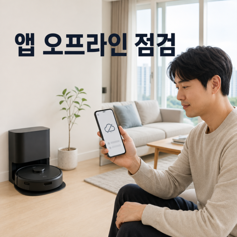 로봇청소기 앱 오프라인 뜰 때｜와이파이·도크·재연결 순서