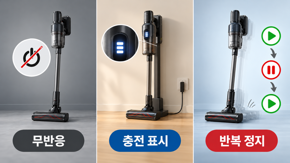 무반응과 반복 정지 구분
