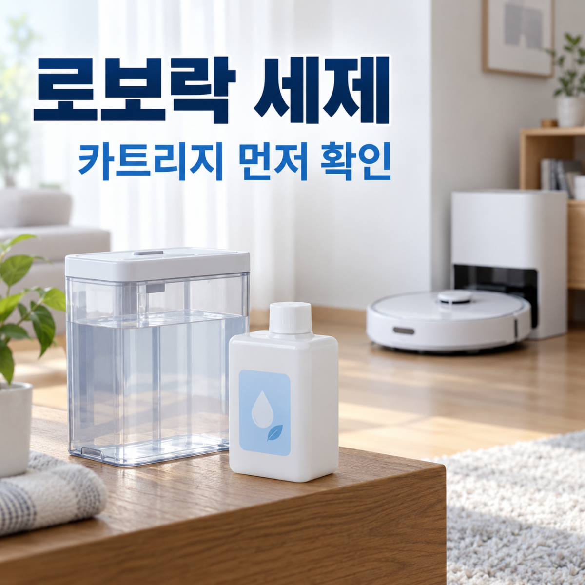 로보락 자동 세제 사용 전 카트리지와 물통 구분 개념