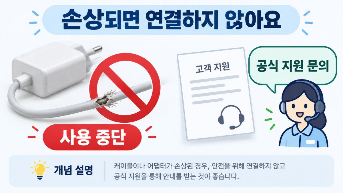 손상 시 사용 중단