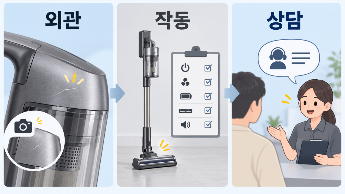외관 흔적과 작동 이상 구분
