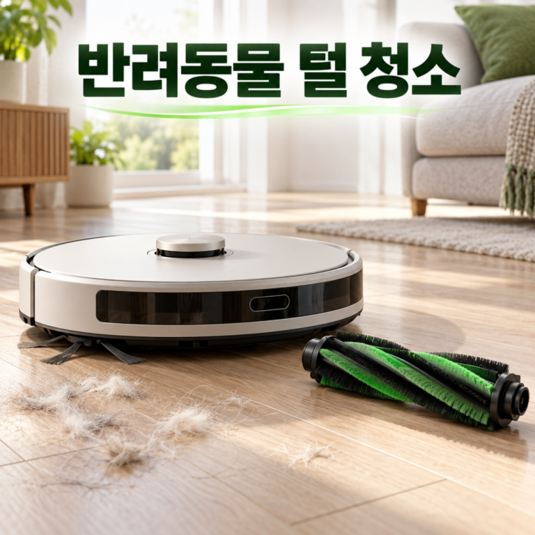 로봇청소기 반려동물 털 청소|브러시 엉킴·흡입력 관리