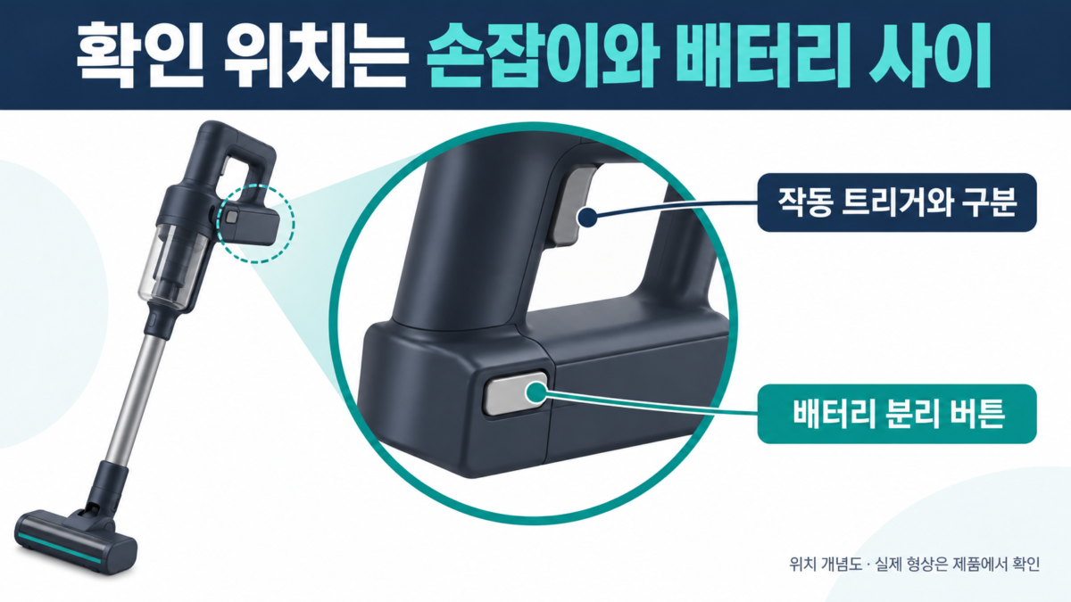 배터리 분리 버튼 확인 위치