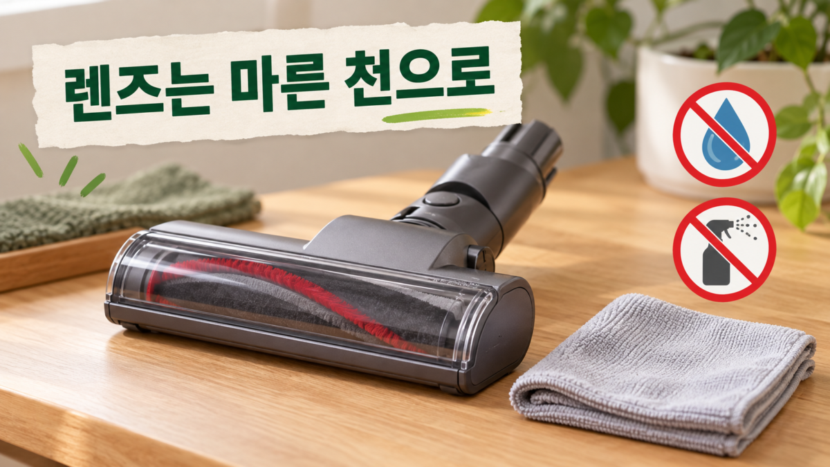 렌즈는 마른 천으로